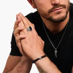 Thomas Sabo Ringe-Siegelring mit schwarzem Onyx Silber geschwärzt - TR2454-641-11