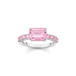 Thomas Sabo Ringe-Solitärring mit pinkfarbenen Steinen Silber - TR2451-051-9