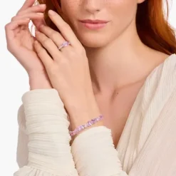 Thomas Sabo Ringe-Solitärring mit pinkfarbenen Steinen Silber - TR2451-051-9