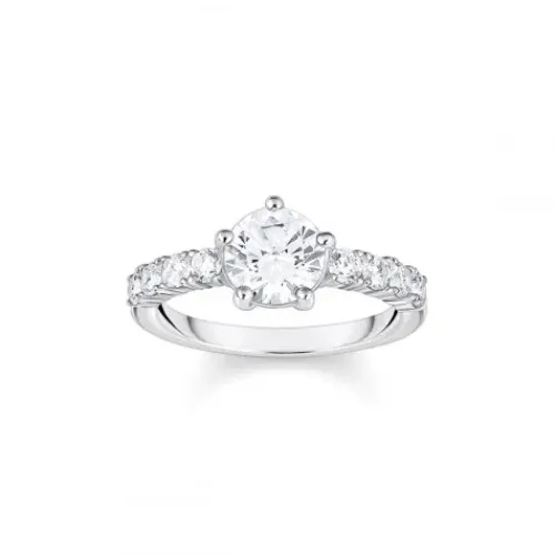 Thomas Sabo Ringe-Solitärring mit weissen Steinen Silber - TR2440-051-14