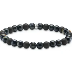 Thomas Sabo Armbänder-Talisman Armband mit Tigerauge und Obsidian Beads - A2182-806-7