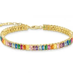 Thomas Sabo Armbänder-Tennis Armband mit Bunten Steinen Vergoldet - A2030-996-7-L19V