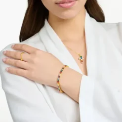 Thomas Sabo Armbänder-Tennis Armband mit Bunten Steinen Vergoldet - A2030-996-7-L19V