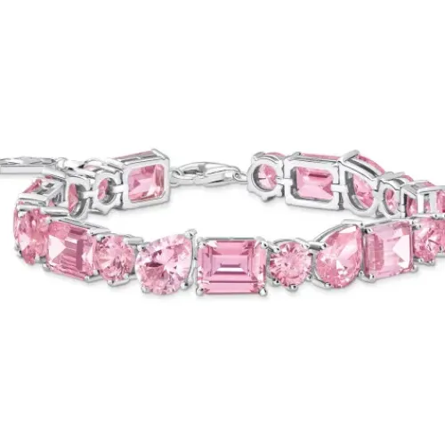 Thomas Sabo Armbänder-Tennisarmband mit pinkfarbenen Steinen Silber - A2140-051-9-L19V