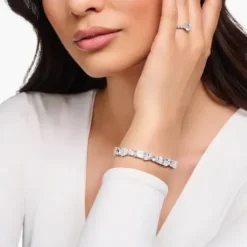 Thomas Sabo Armbänder-Tennisarmband mit weissen Steinen in drei Schliffarten Silber - A2140-051-14-L19V
