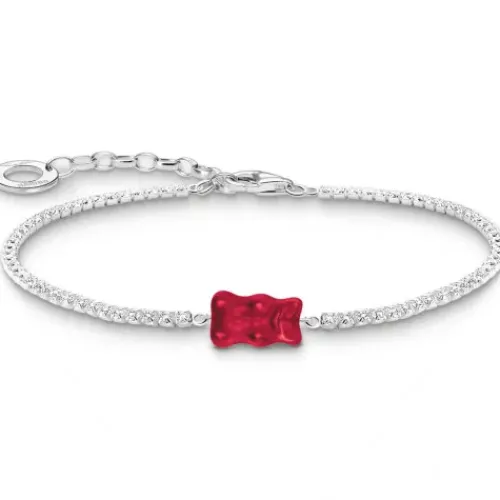 Thomas Sabo Armbänder-Tennisarmband mit rotem Goldbären und Steinen Silber - A2187-052-10-L19V