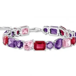 Thomas Sabo Armbänder-Tennisarmband mit bunten Steinen in drei Schliffarten Silber - A2140-477-7-L19V