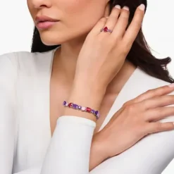 Thomas Sabo Armbänder-Tennisarmband mit bunten Steinen in drei Schliffarten Silber - A2140-477-7-L19V