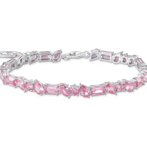 Thomas Sabo Armbänder-Tennisarmband mit pinkfarbenen Steinen Silber - A2144-051-9-L19V