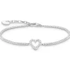 Thomas Sabo (Kette mit) Herz-Tennisarmband Herz mit weissen Steinen Silber - A2177-051-14-L19V