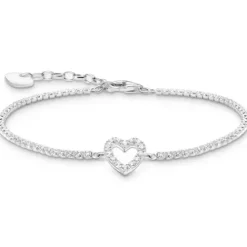 Thomas Sabo (Kette mit) Herz-Tennisarmband Herz mit weissen Steinen Silber - A2177-051-14-L19V