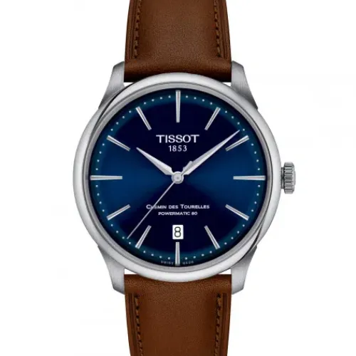 Tissot Lederarmband-Chemin des Tourelles Powermatic 80 (39 mm) - T139.807.16.041.00