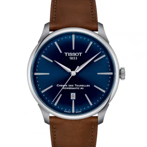 Tissot Lederarmband-Chemin des Tourelles Powermatic 80 (42 mm) - T139.407.16.041.00