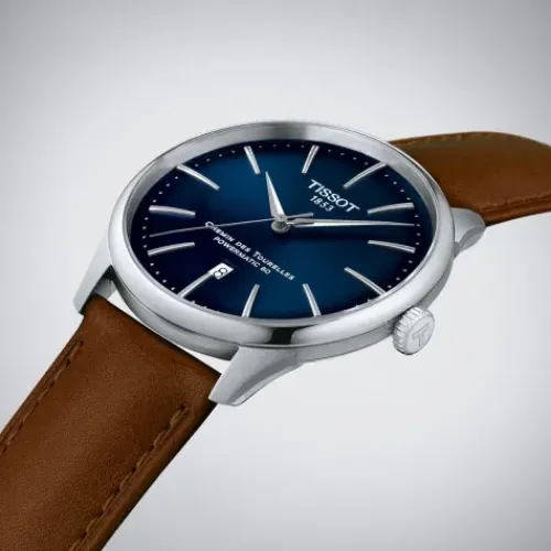 Tissot Lederarmband-Chemin des Tourelles Powermatic 80 (42 mm) - T139.407.16.041.00