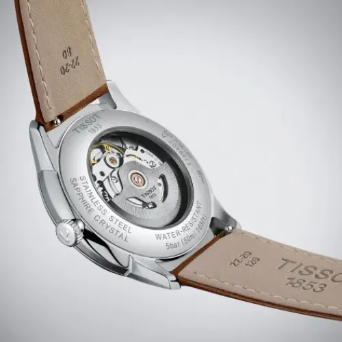 Tissot Lederarmband-Chemin des Tourelles Powermatic 80 (42 mm) - T139.407.16.041.00