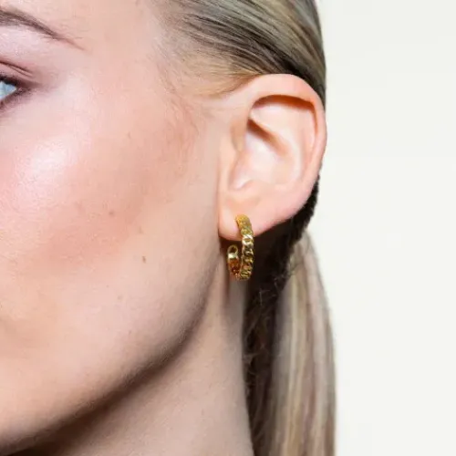 Xenox Ohrringe-Curb Creolen - XS91681G